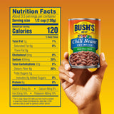 Bush's Canned Mild Red Chili Beans (Pack of 1), Plant-Based Protein, Excellent Source of Fiber, Low Fat, Gluten Free, in Mild Chili Sauce, 16 oz