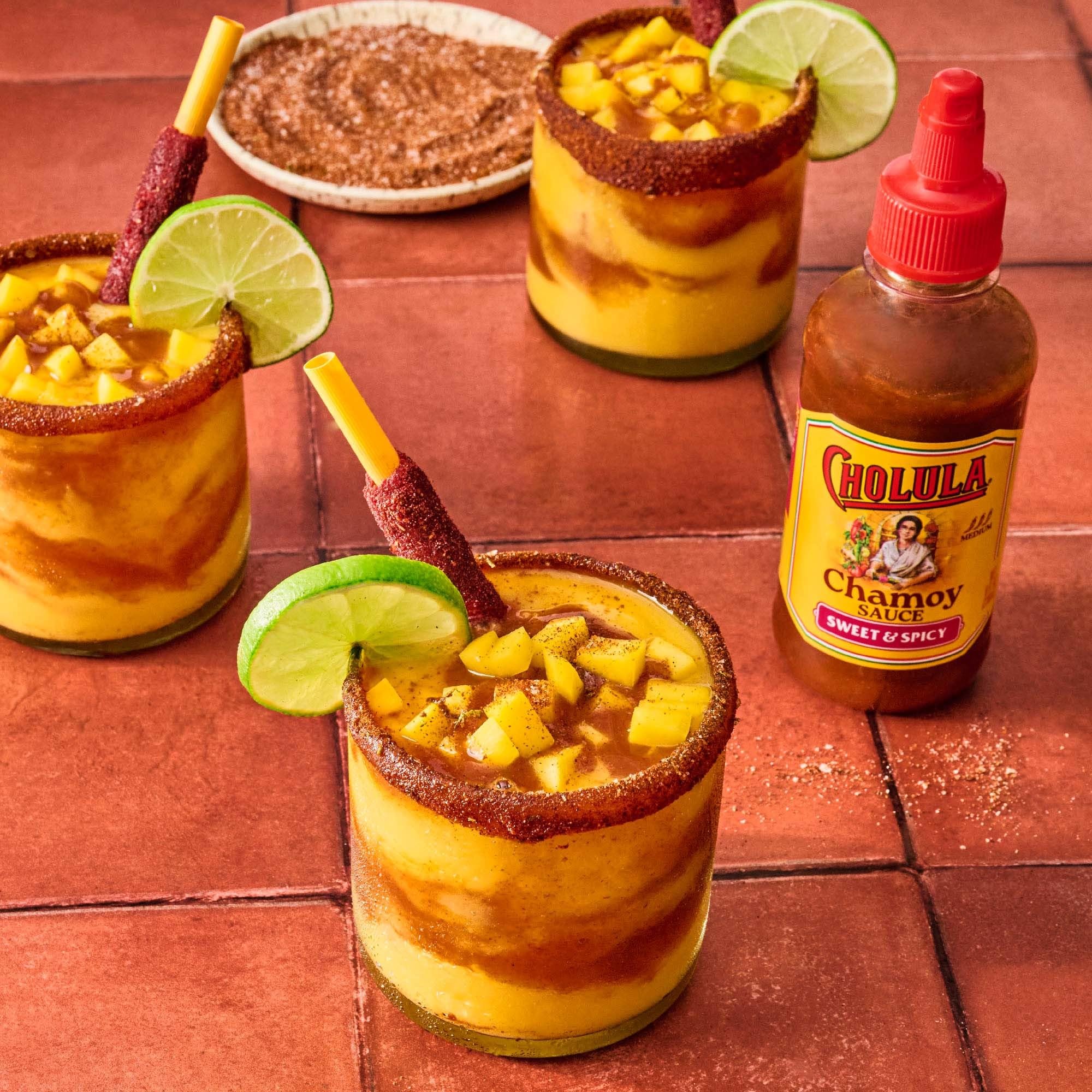Cholula Chamoy Sauce, Sweet & Spicy, Tangy Drizzle Sauce with Arbol Chiles and Sweet Hibiscus, For Fruit, Cocktails, Desserts and More, 8 fl oz