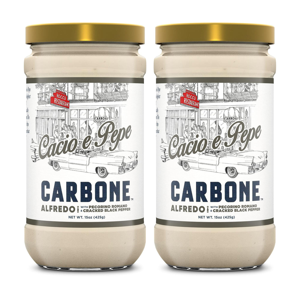 Carbone Cacio e Pepe Sauce, Italian Parmesan Pasta Sauce, 2 Pack (15oz)