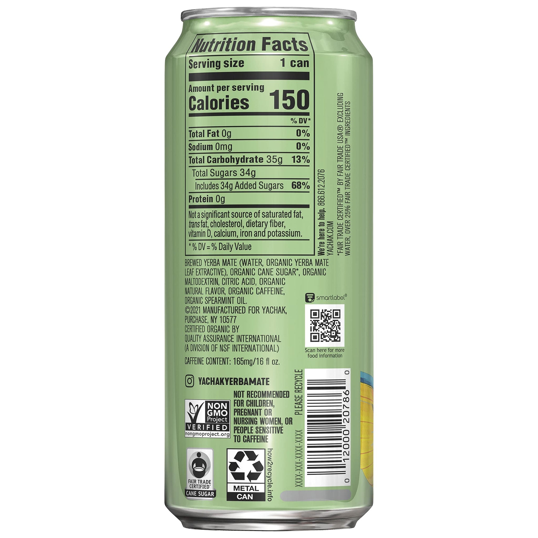 Yachak Yerba Mate Drink, Ultimate Mint, Packaging May Vary, 16 Fl Oz, Pack of 12