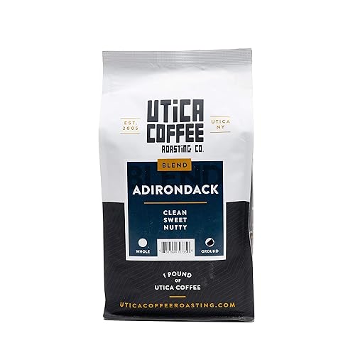 Utica Coffee Roasting Co. Adirondack Specialty Medium Roast Ground Coffee | 16 Oz Reclosable Bag