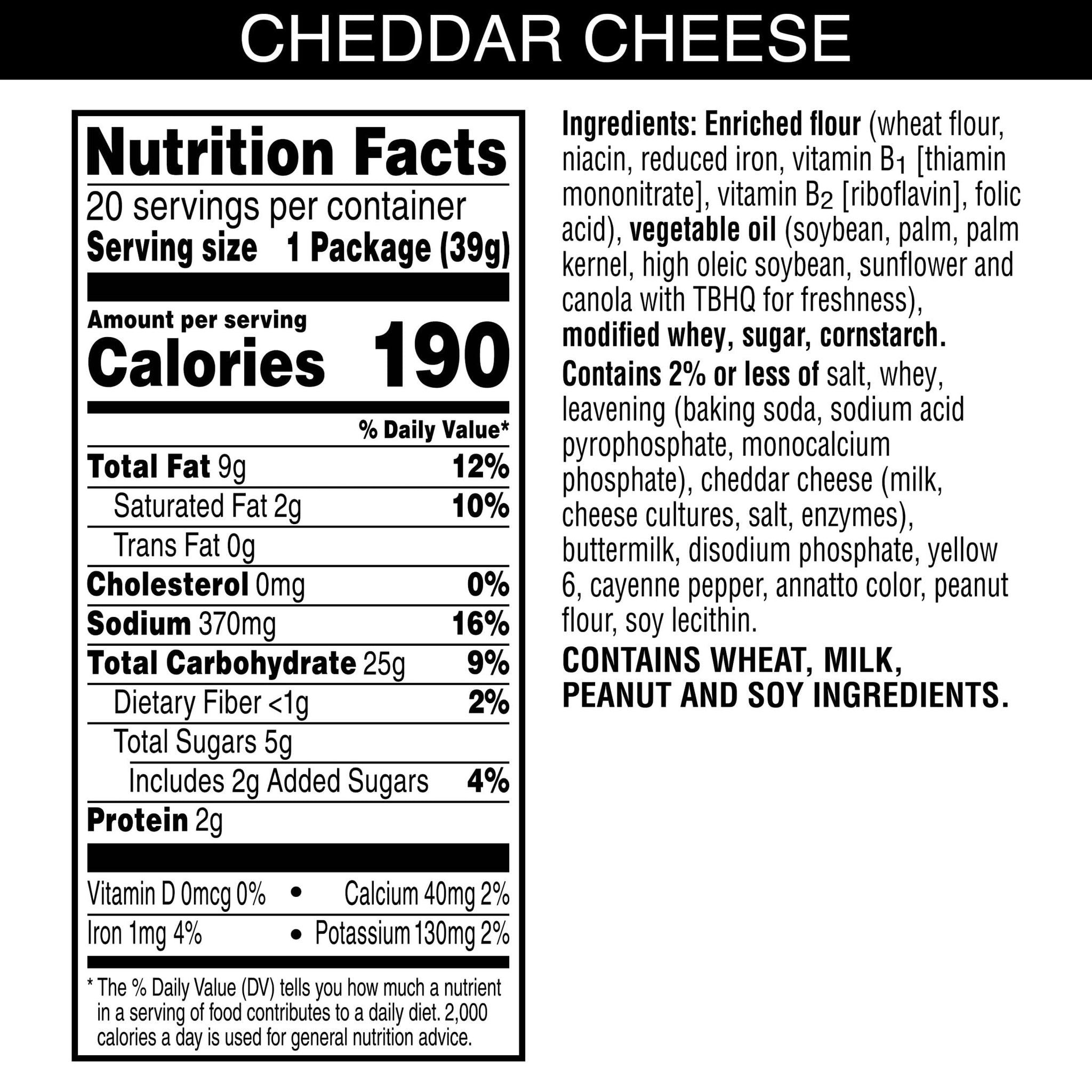 Austin Cheddar Cheese Flavored Sandwich Crackers, Lunch Snacks, Value Size, 27.6oz Tray (20 Packs)
