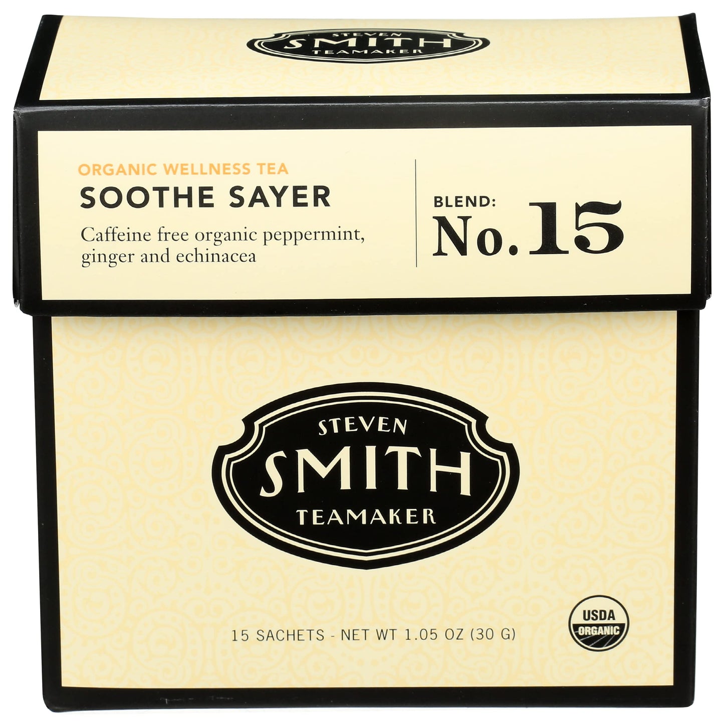 STEVEN SMITH TEAMAKER Smith Teamaker Organic Soothe Sayer No. 15 (Caffeine-free Organic Wellness Tea), 1.05 Oz, 15Count