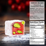 HazerBaba Turkish Delight Pistachio Candy, Pomegranate, 16oz (Pack of 1)
