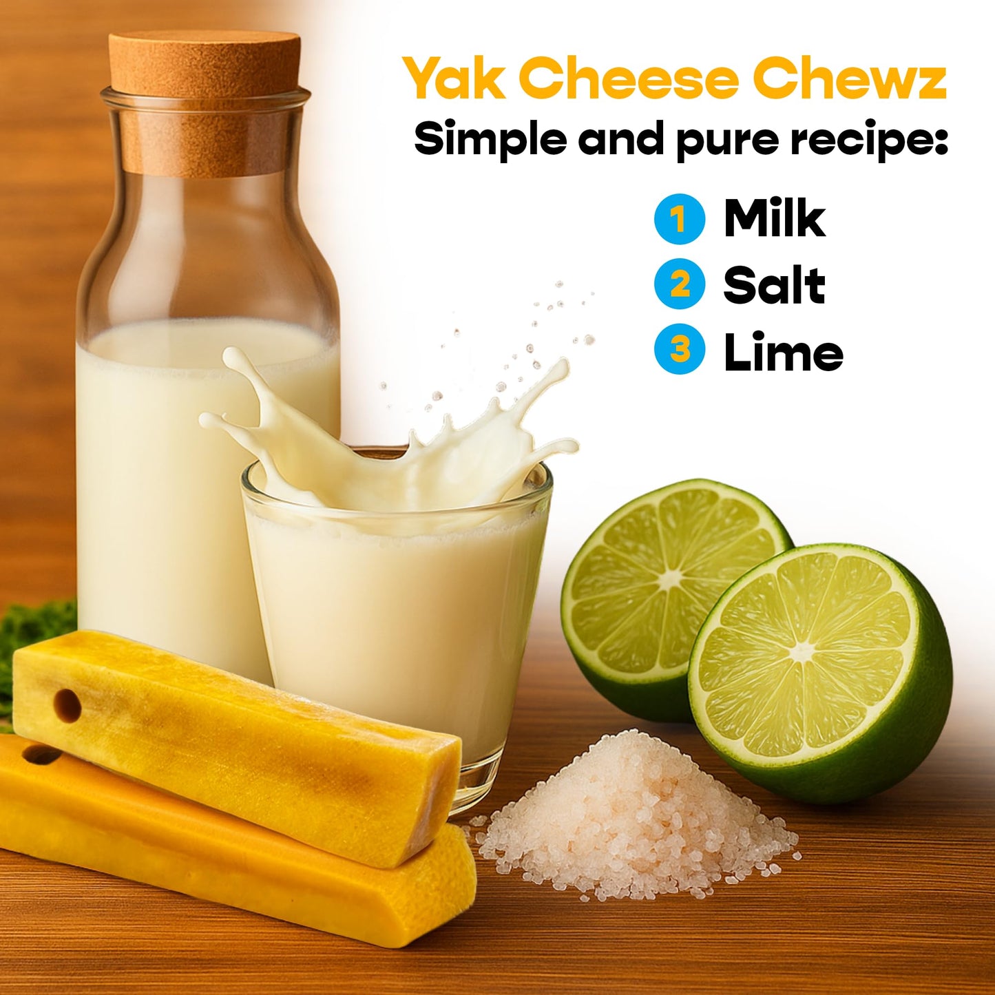 MIGHTY CHEWZ Yak Chew Refill Pack Only, Extra Large (4 Pieces) - Pre-Drilled, Ready to Chew and Designed for Safety