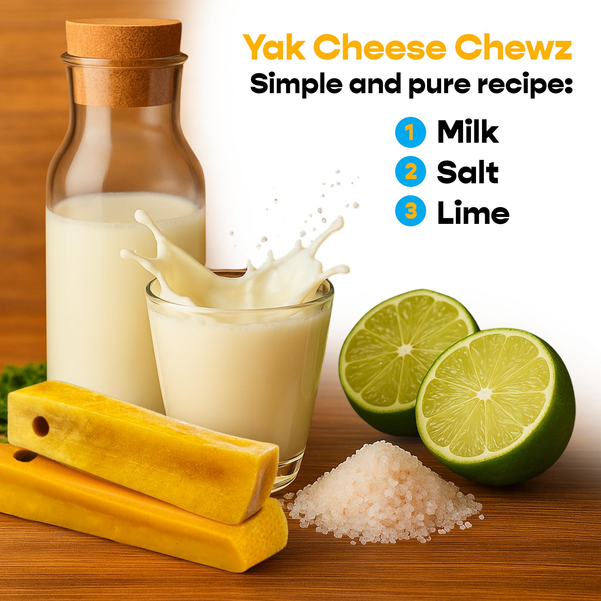 MIGHTY CHEWZ Yak Chew Refill Pack Only, Extra Large (4 Pieces) - Pre-Drilled, Ready to Chew and Designed for Safety