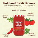Italians Do It Better Red Hot Spicy Marinara Pasta Sauce - Authentic Italian Tomatoes with Basil, Garlic, Oregano & Chili Pepper - No Sugar Added