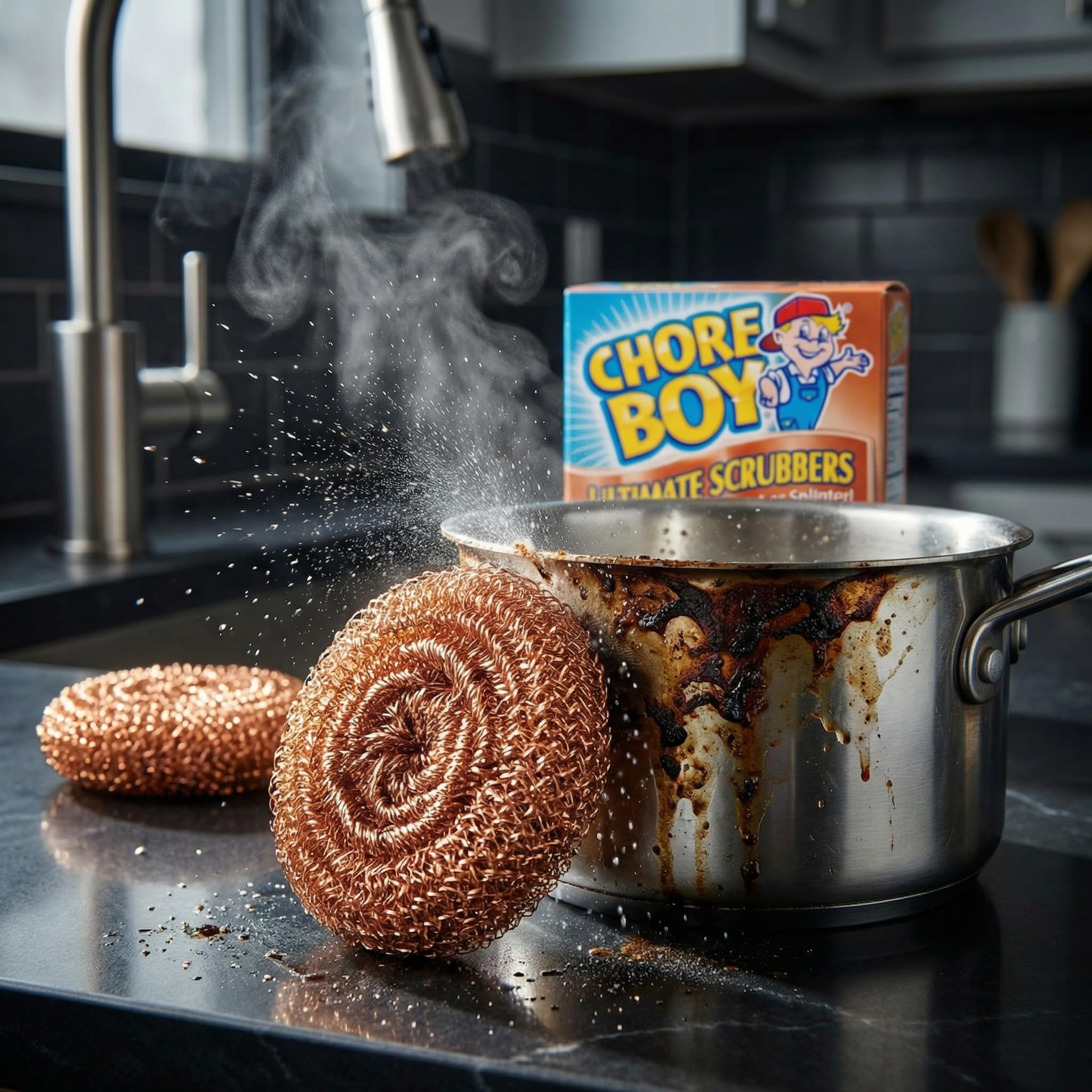 Chore Boy Heavy Duty Copper Scrubber for Pots and Pans 2 pk - Dish Scrub Pad & Cast Iron Cleaner - Scouring Pads - Steel Wool Alternative - 6 Pack
