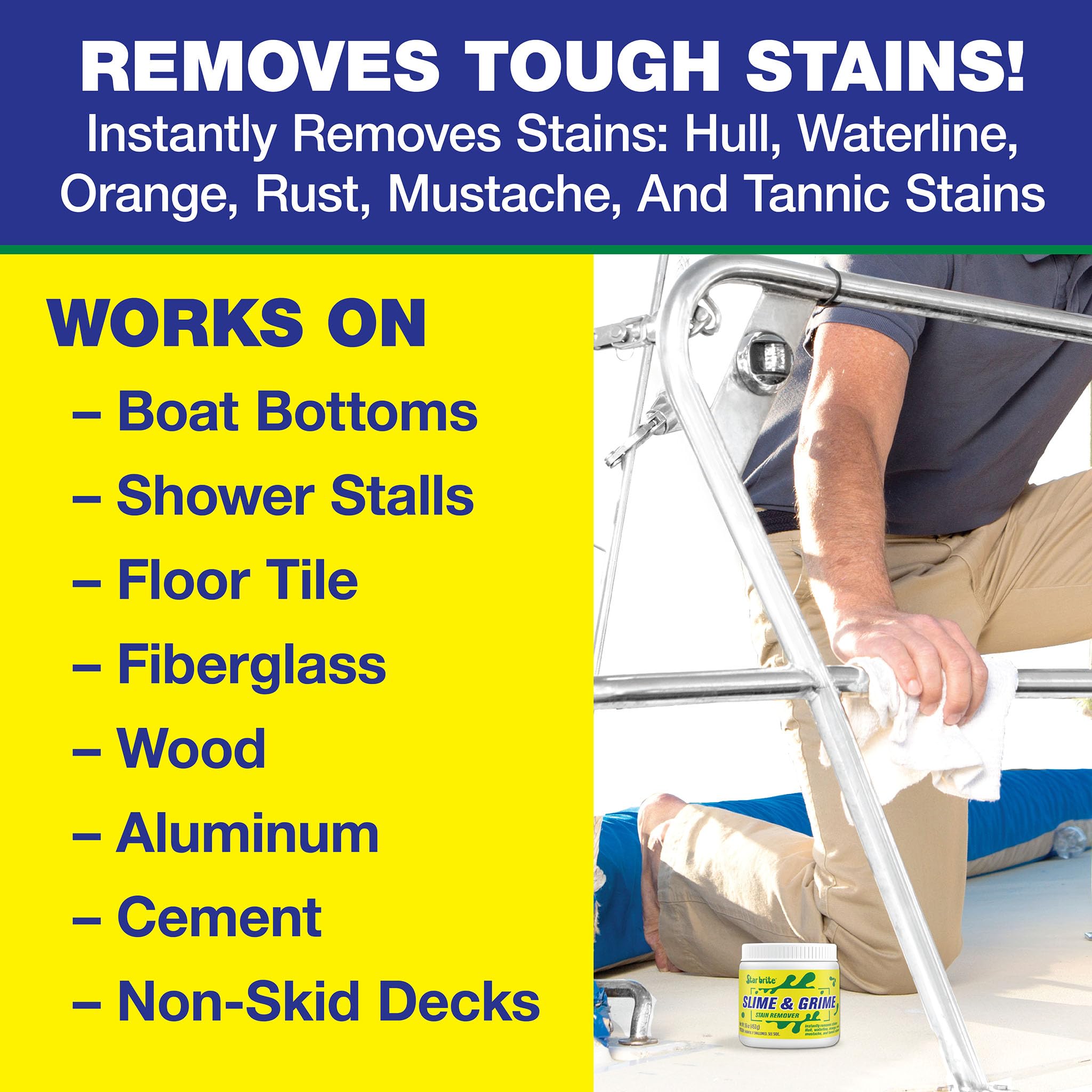 STAR BRITE Stain Remover Concentrate - Makes 5 Gallons - Removes Tarnish, Rust, and Tough Stains on Fiberglass, Metal, Wood, Cement, Tile, Decks