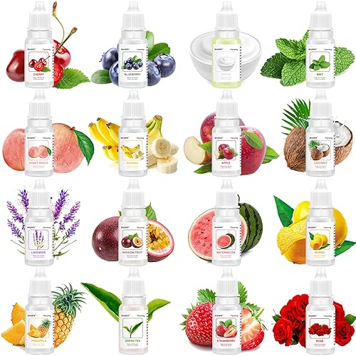 Food Flavoring Oil,16 Lip Gloss Flavoring Oil for Candy Making-Concentrated Candy Flavors for Lip Balm,Baking,Cooking,Drinks, Soap and Slime Making