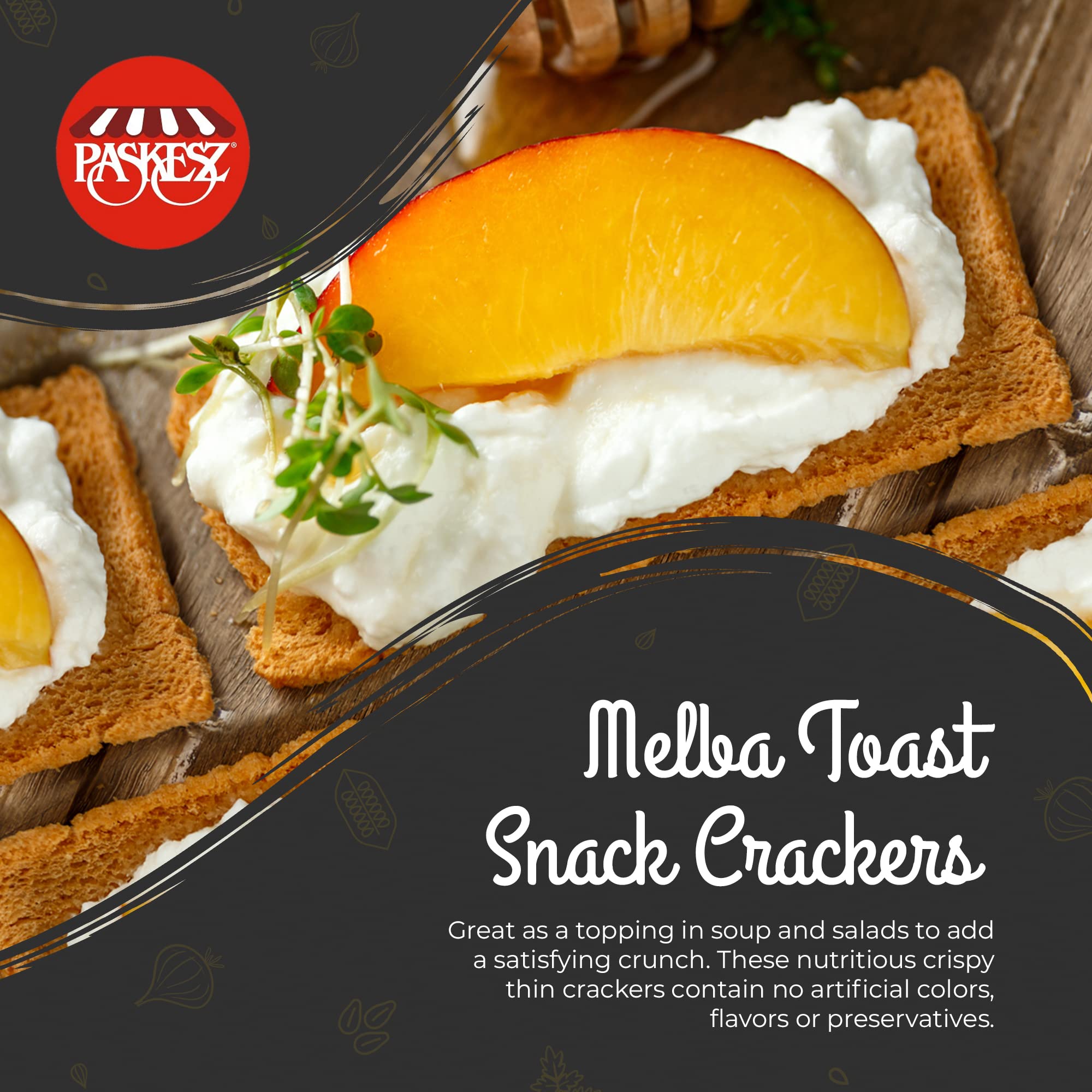 Only Kosher Candy Melba Toast Classic Original Kosher Parve with No Artificial Flavor, Fresh Natural Ingredients, Kosher Certified Delicious Snack