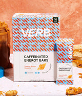 Verb Caffeinated Energy Bars Peanut Butter Cookie (26g, Pack of 16) 110-Calorie Delicious Energy Bar - Vegan Gluten Free On-the Go Snack with 80mg