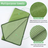 SINLAND Microfiber Dish Cloths for Washing Dishes Towels Best Kitchen Washcloth Cleaning Rags Cloths with Poly Scour Side - Used for Plates, Bowls