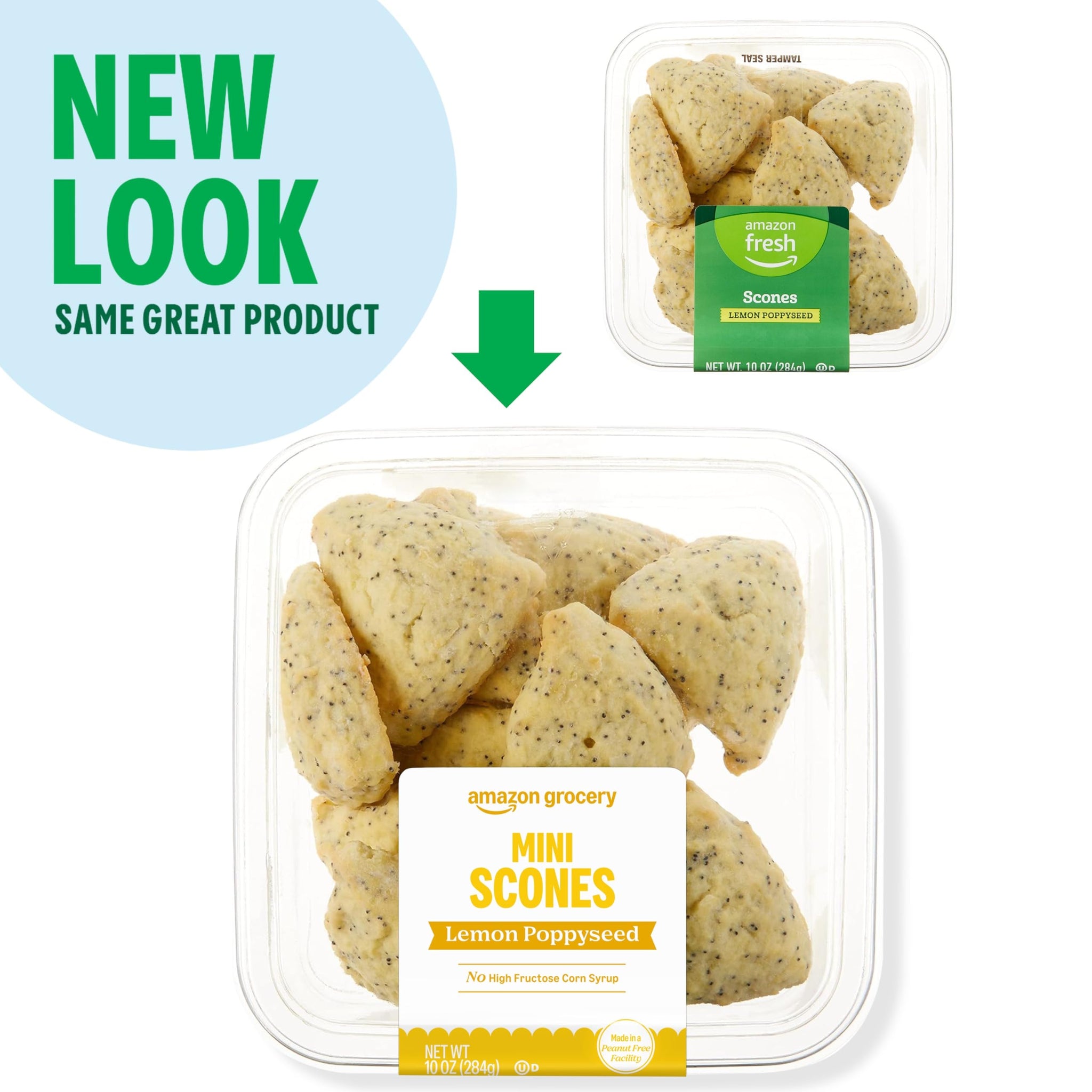 Amazon Grocery, Lemon Poppyseed Mini Scones, 10 Oz, Frozen (Previously Fresh Brand, Packaging May Vary)