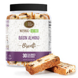 DIJAS Natural Foods, Individually Wrapped Fat Free Biscotti Cookie, All Natural Preservative Free Ingredients, Delicious Low Calorie Snack (Raisin