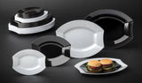 Party Essentials Party Supplies Fancy Plastic Dinnerware For Wedding/Birthday/All Occasions, 6" x 5", Dessert/Appetizer Plates, 20-Count, Black Oval
