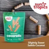 Sun Tropics CocoRolls Original Flavor 4 oz - Crispy Coconut Wafer Rolls Made with Pure Coconut Cream | Gluten-Free, Dairy-Free, Non-GMO Snack