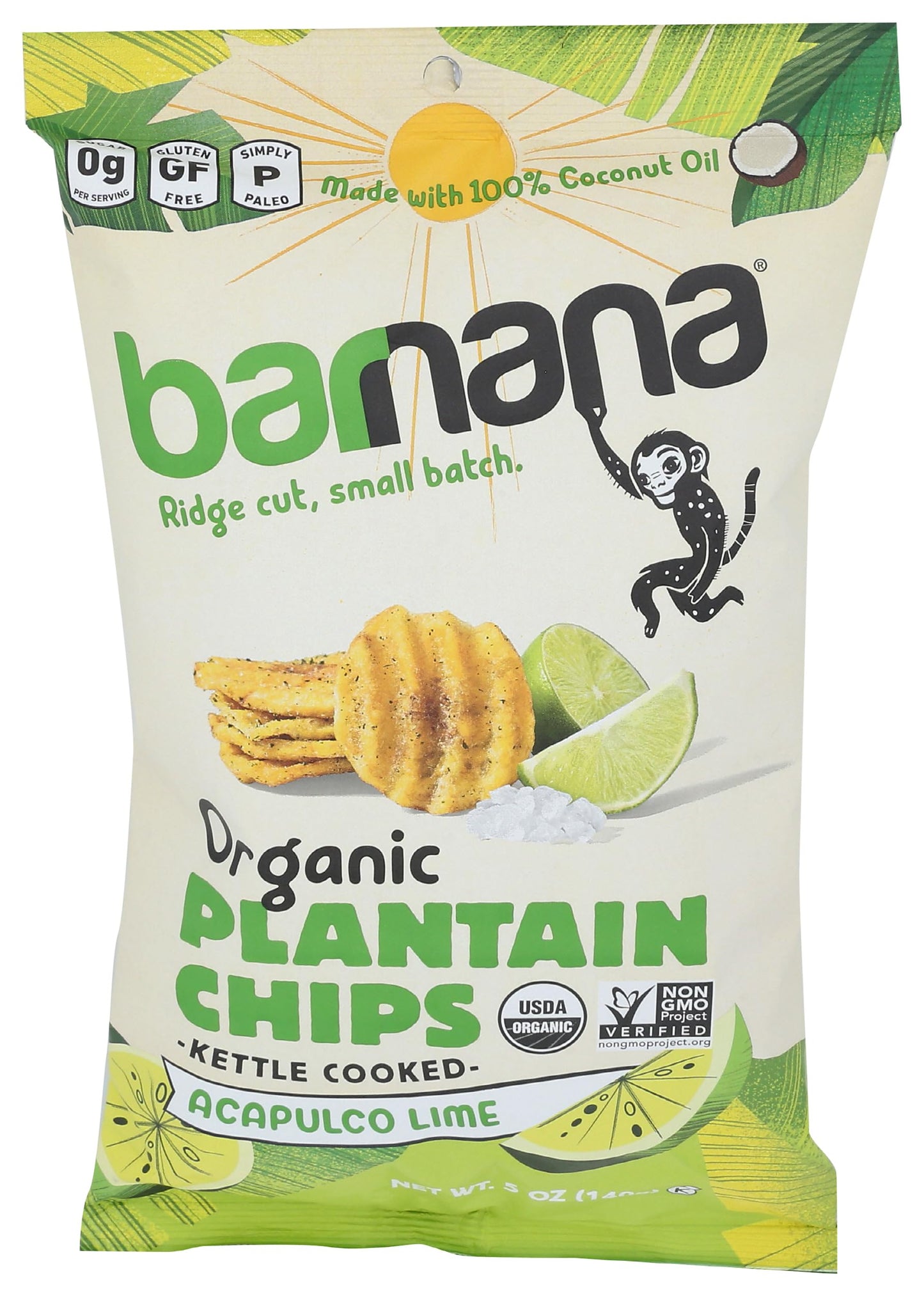 Barnana, Plantain Chips, Organic, Acapulco Lime, 5 Oz, 1 Count
