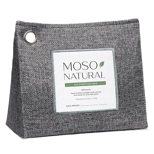 Moso Natural Air Purifying Bag 600g, Premium Charcoal Odor Absorber & Room Deodorizer for Large Spaces - Lasts 2 Years, Bedroom, Basement, Pet Odor