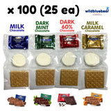 WBB | SMORES KIT STRIP | Individually packaged set : Graham Crackers, Marshmallow, Chocolate | Make delicious smores (100 sets) (Mix Chocolates)