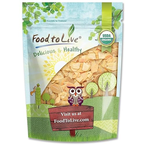 Food to Live Organic Toasted and Salted Blanched Sliced Almonds, 12 Ounces - Dry Roasted with Himalayan Salt. Perfect for Salads, Snacks, Baking