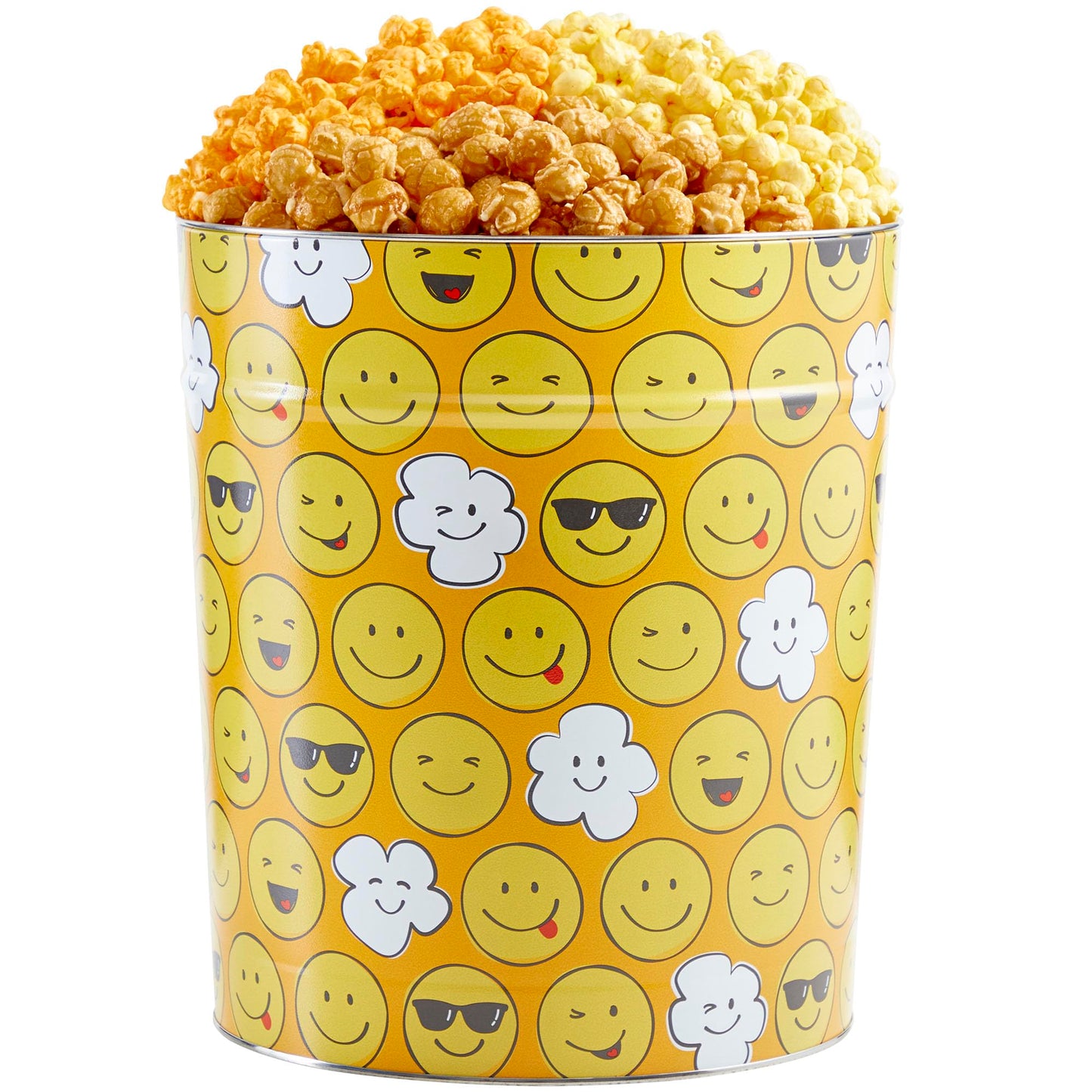 The Popcorn Factory Popcorn Gift Tin, Make you Smile, 3.5 Gallons (Robust Cheddar, Butter, Caramel)