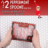 Sweetzo Christmas Edible Candy Cane Stirring Spoons and Shot Glasses, Red and White Peppermint Flavored Utensils - 24 Spoons (3 Glasses)