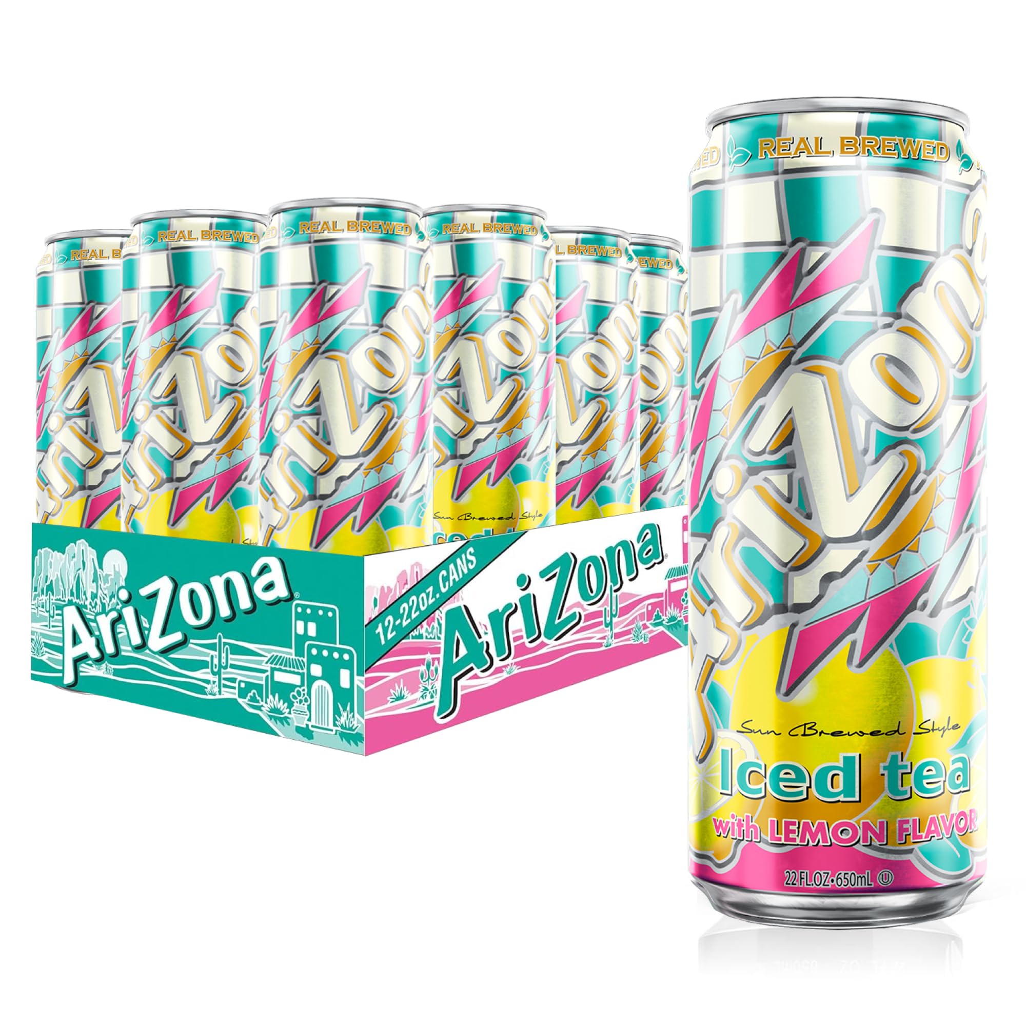 AriZona Lemon Tea - Big Can, 22 Fl Oz (Pack of 12)
