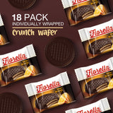 Fiorella Crunch Dark Chocolate Wafer Cookies, 18 Count, Chocolate Covered Crispy Thin Wafers with Layers of Orange Cream Filling, Individually Wrapped