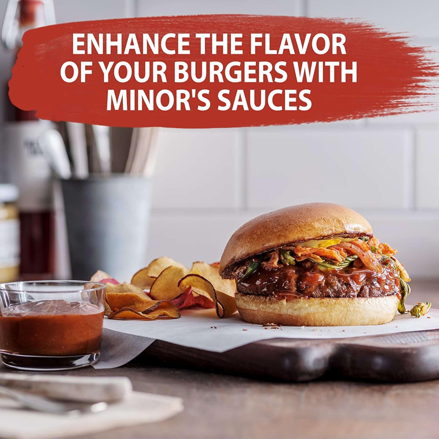 Minor's BBQ Sauce, Bourbon Style Sauce, Lightly Spicy and Sweet Cooking Marinade, Vegetarian, 4 lb 15 oz Jug