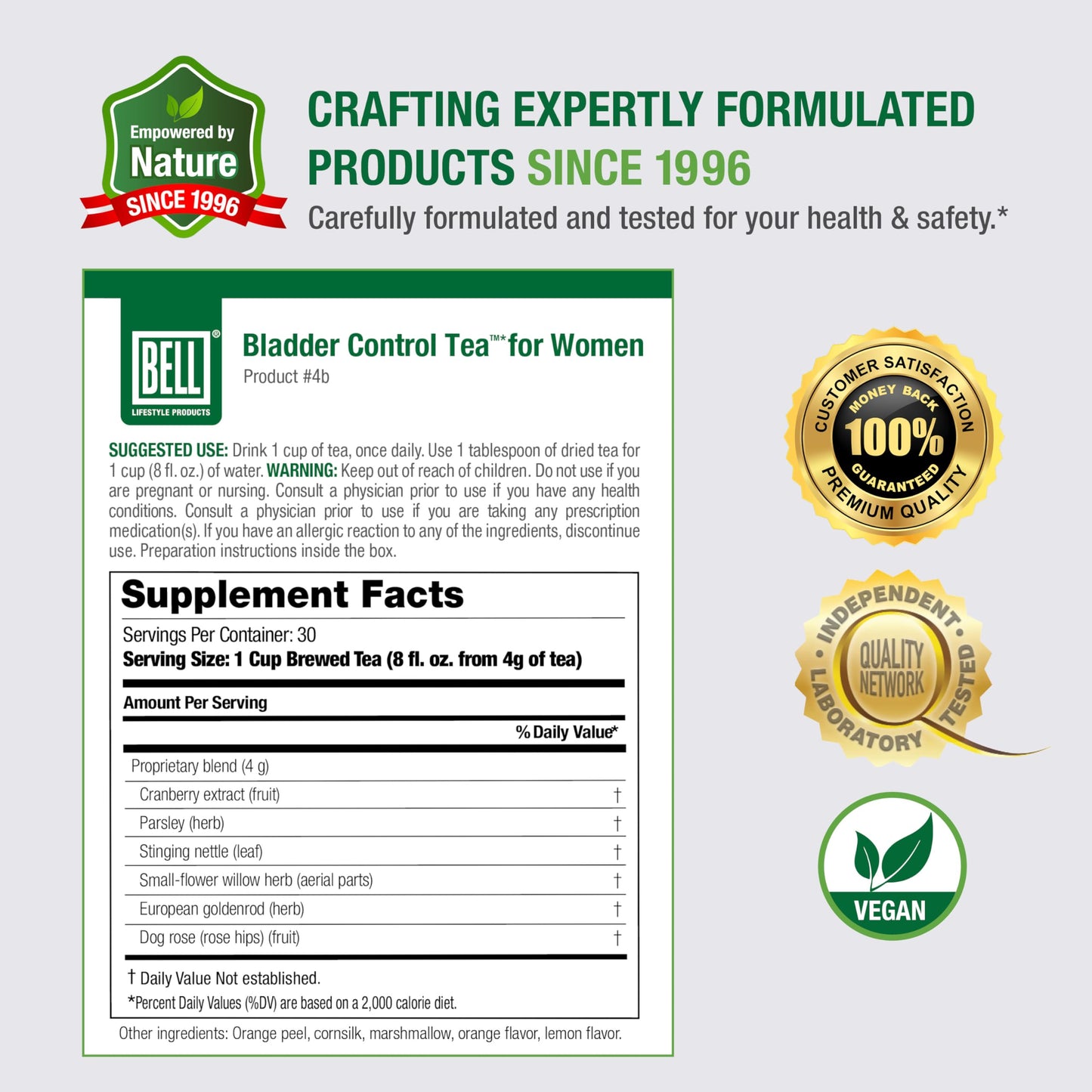 Bell Bladder Control Tea for Women™ - A Special Herbal Tea to Help Support Healthy Urinary Balance and Control - Kidney Tea