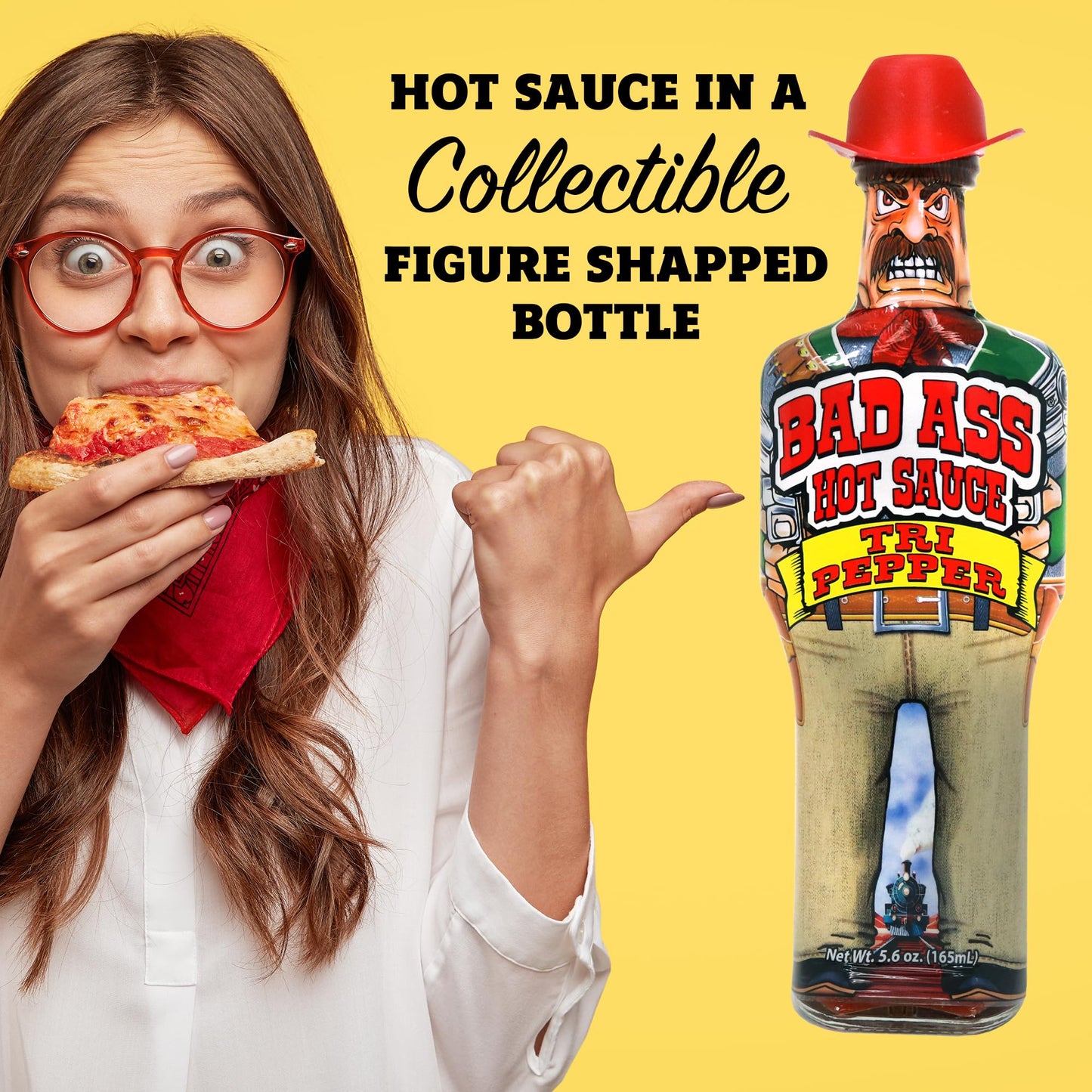 BAD ASS Premium Hot Sauce - Try if you dare! - Perfect Gourmet Gift for the Hot Sauce Fan (Tri Pepper)