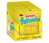 Bourbon Fettuccine Gummi Lemon Candy, 10-Pack - Japanese Tangy & Chewy Gummy Strips with Real Lemon Juice