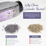 NPG Freeze Dried Lavender Flowers 4 Oz, Culinary Grade Lavender Buds for Tea, Baking, DIY Soap, Candle Making, Potpourri, Natural Fragrance Sachets