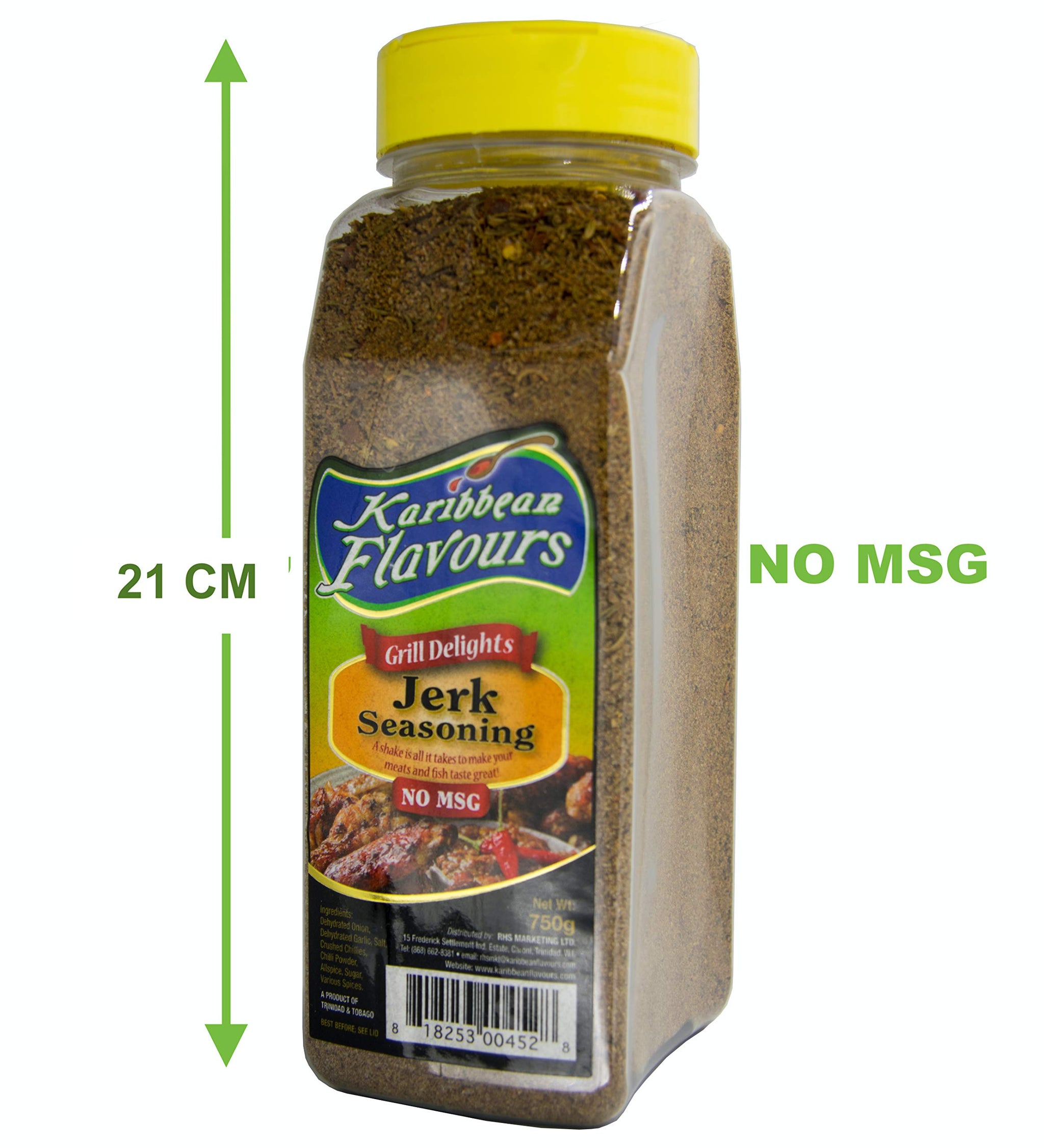 Premium Jamaican Jerk Seasoning - 750 gr/ 32 oz. - Grill delights, No MSG (Jerk Seasoning Mild, 750 gram). For Fish, Chicken, Meats, Anything.