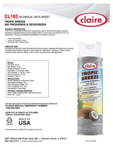 Claire Manufacturing Tropic Breeze Air Freshener & Deodorizer, Hazy, 10 Oz