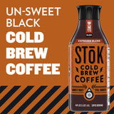 SToK Cold Brew Coffee, Espresso Blend, Dark Roast Brewed Low and Slow, Unsweetened, Black Coffee, 48 FL OZ Bottle