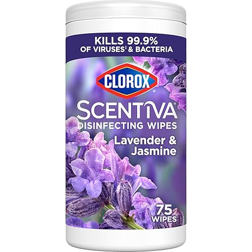 Clorox Scentiva Disinfecting Wipes, Lavender and Jasmine, Antibacterial, 75 Count