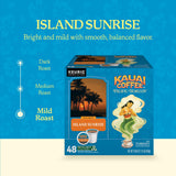 Kauai Coffee K-Cup Pods for Keurig Brewers - Arabica Coffee, 10% Hawaiian - Mild Roast, Light with Bright Aroma - Island Sunrise, 1 Pack of 48 Single