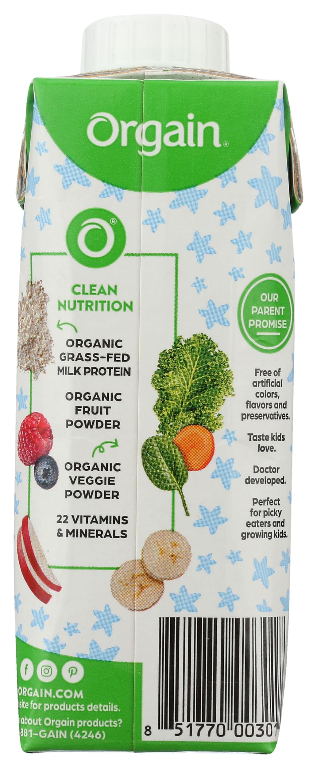 Orgain, Nutri Shake Healthy Kids Vanilla Organic, 8.25 Fl Oz