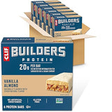 CLIF BUILDERS Protein Bars - Vanilla Almond Flavor - 20g Plant Based Protein - Gluten Free - Non-GMO - Low Glycemic - No Artificial Sweeteners - 2.4