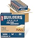 CLIF BUILDERS Protein Bars - Vanilla Almond Flavor - 20g Plant Based Protein - Gluten Free - Non-GMO - Low Glycemic - No Artificial Sweeteners - 2.4