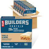 CLIF BUILDERS Protein Bars - Vanilla Almond Flavor - 20g Plant Based Protein - Gluten Free - Non-GMO - Low Glycemic - No Artificial Sweeteners - 2.4