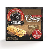 Kodiak Cakes Chewy Granola Snack Bars, Chocolate Chip, High Protein, 100% Whole Grains, 1 box with 5 bars