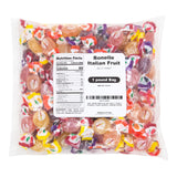 Bonelle Italian Fruit Jelly Candy | 1 Pound Bag | Vegan Dye Free Candy Individually Wrapped | Lemon, Strawberry, Orange, Blackberry | Naturally
