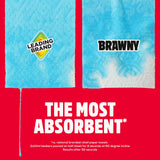 Brawny Tear-A-Square 3-Ply Paper Towels, 2 Triple Rolls = 6 Regular Rolls, Strong, Absorbent, and Durable with 3 Sheet Sizes (Quarter, Half, Full)