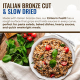 Grand Teton Ancient Grains Organic Einkorn Fusilli Pasta: Spiral Ancient Grain Pasta, Bronze Cut, Stone Milled, Non-GMO, Glyphosate Free, Pasta Salad