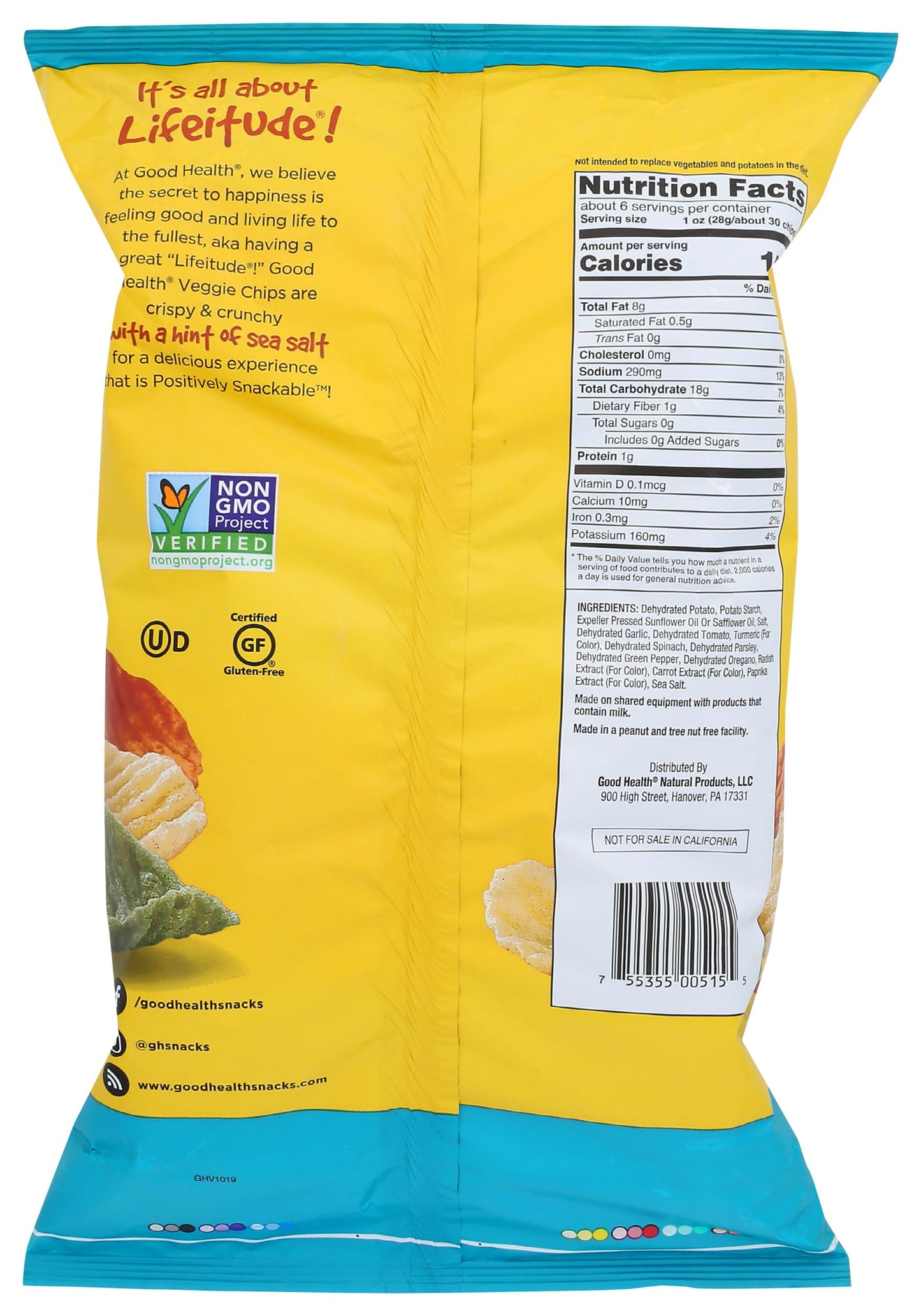 Good Health Veggie Chips Sea Salt, 6.52 Oz