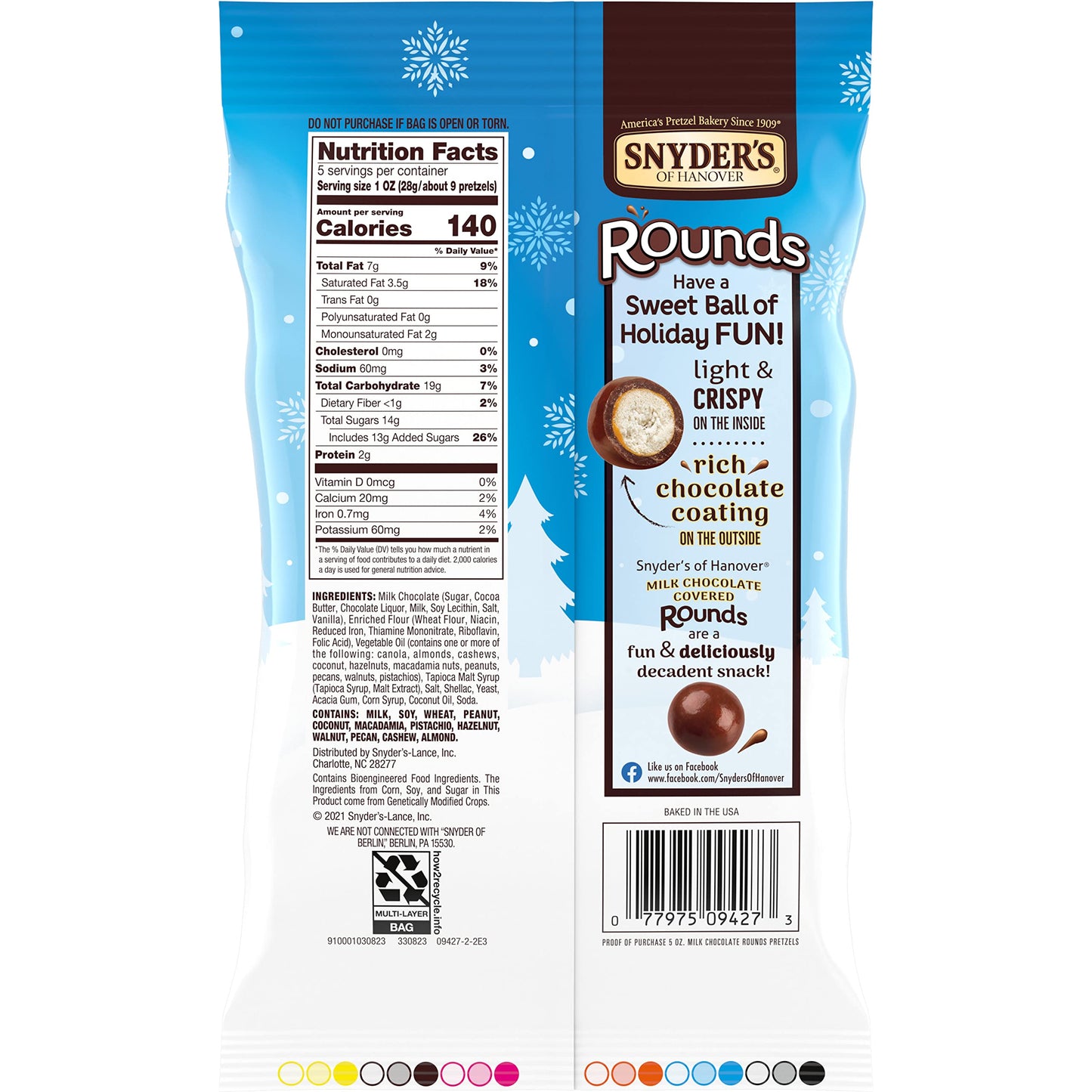 Snyder's of Hanover Pretzels, Rounds Milk Chocolate, 5 Oz
