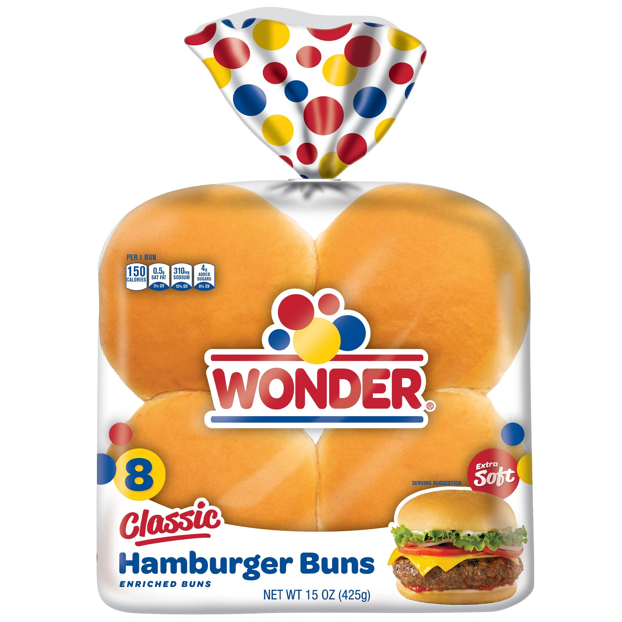 Wonder Bread Classic Hamburger Buns - 15 oz Package